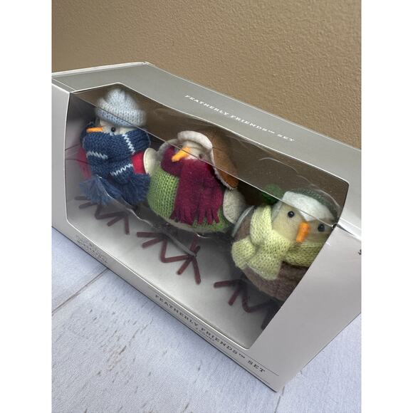 3pk Wondershop Winter Weather Featherly Friends Fabric Figurines New - Picture 5 of 10